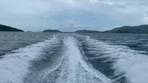 Background water surface behind of fast moving motor boat. Stock Footage 171257594