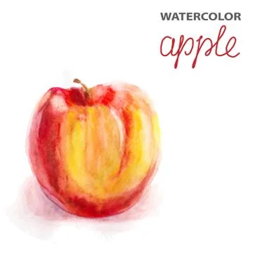 Background with watercolor apple Stock Illustration
