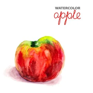 Background with watercolor apple Stock Illustration