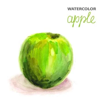 Background with watercolor apple Stock Illustration