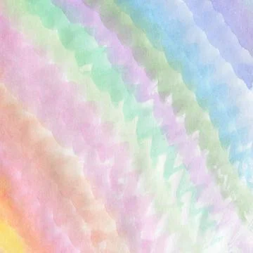 Background with Watercolor Rainbow Colored Zig Zag Stripes. Stock Illustration
