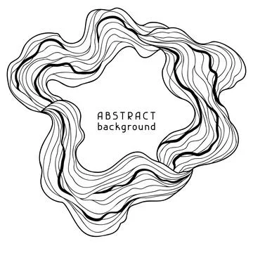 Background with wave elements. Abstract card with linear curls. Stock Illustration