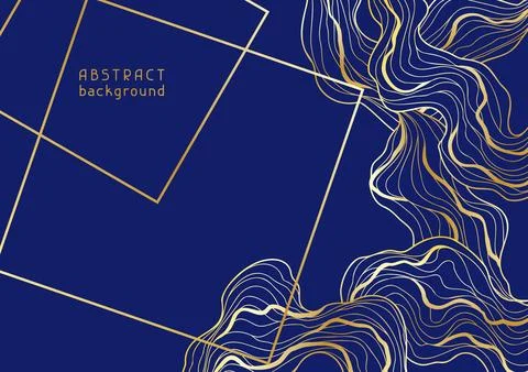Background with wave elements. Abstract card with linear curls. Stock Illustration