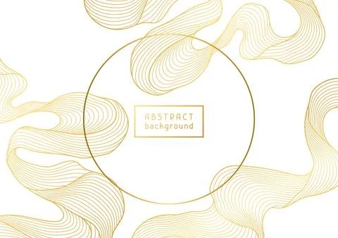 Background with wave elements. Abstract card with linear curls. Stock Illustration