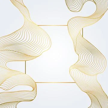 Background with wave elements. Abstract card with linear curls. Stock Illustration