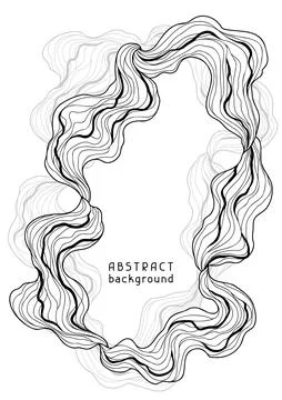 Background with wave elements. Abstract card with linear curls. Illustrazione stock