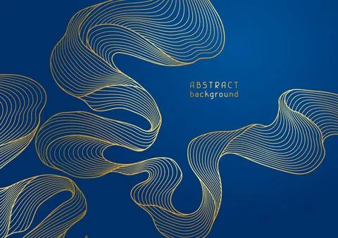 Background with wave elements. Abstract card with linear curls. Stock Illustration