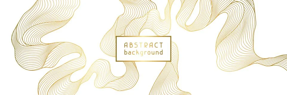 Background with wave elements. Abstract card with linear curls. Stock Illustration