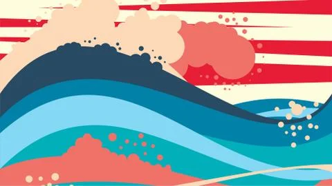 Background with a wave Stock Illustration