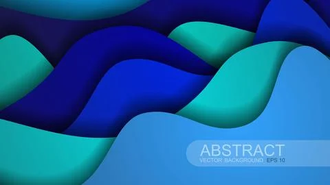 Background wave paper art design. Vector paper cut illustration. Stock Illustration