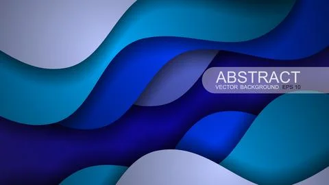 Background wave paper art design. Vector paper cut illustration. Stock Illustration