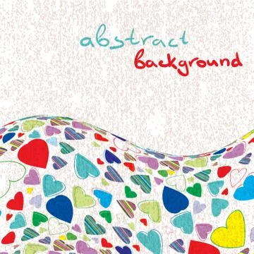 Background with waves of hearts with place for text Illustrazione stock