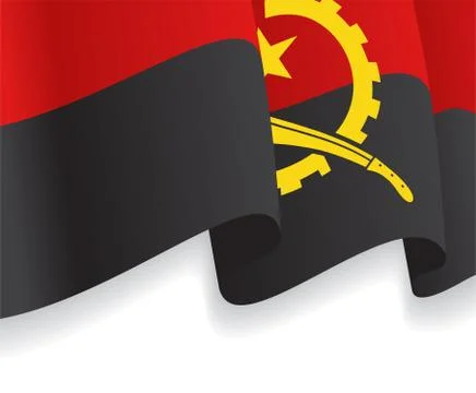 Background with waving Angolan Flag. Vector Stock Illustration