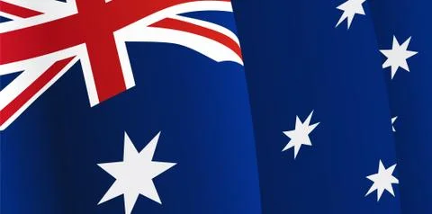 Background with waving Australian Flag. Vector Stock-Illustration