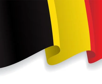 Background with waving Belgian Flag. Vector Stock Illustration