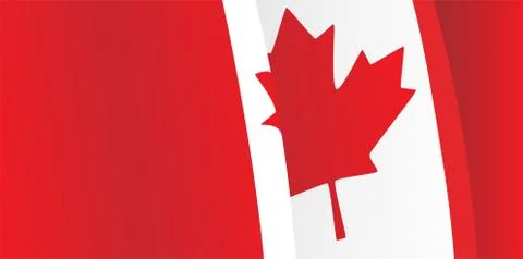 Background with waving Canadian Flag. Vector Stock-Illustration