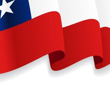 Background with waving Chile Flag. Vector Stock Illustration