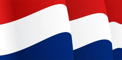 Background with waving Dutch Flag. Vector Stock Illustration