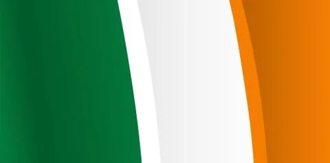 Background with waving Irish Flag. Vector Stock Illustration