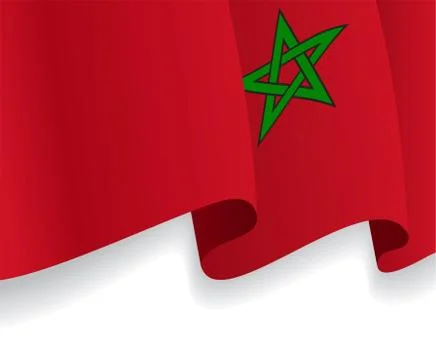 Background with waving Moroccan Flag. Vector Stock Illustration