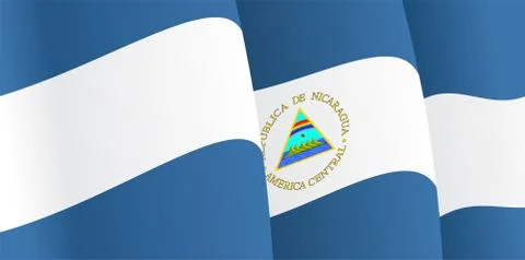 Background with waving Nicaragua Flag. Vector Illustrazione stock