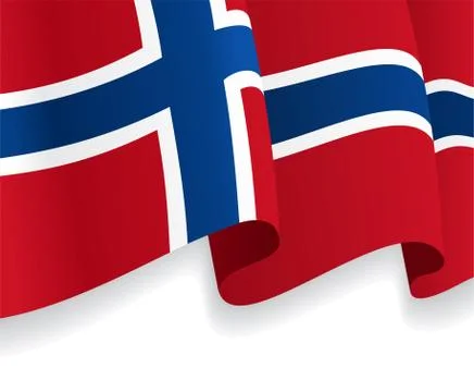 Background with waving Norwegian Flag. Vector Illustrazione stock