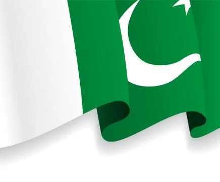 Background with waving Pakistani Flag. Vector Illustrazione stock