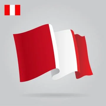 Background with waving Peruvian Flag. Vector Stock Illustration