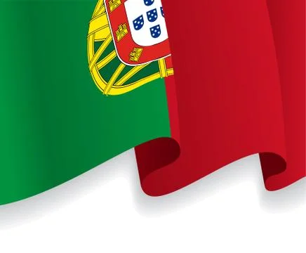 Background with waving Portuguese Flag. Vector Illustrazione stock