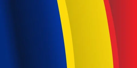 Background with waving Romanian Flag. Vector Stock Illustration