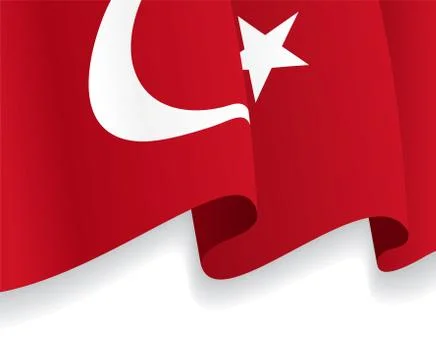 Background with waving Turkish Flag. Vector Illustrazione stock