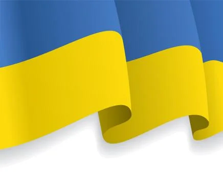 Background with waving Ukrainian Flag. Vector Stock Illustration