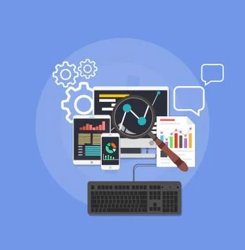 Background web design website development. Network concept information interf Stock Illustration