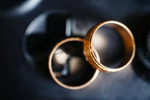 Background with wedding rings Stock Photos