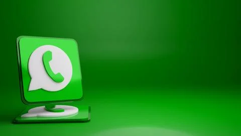 Background Whatsapp icon 3d rendering Stock Illustration