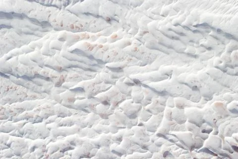 Background white and grey texture of Pamukkale calcium travertine in Turkey Stock Photos