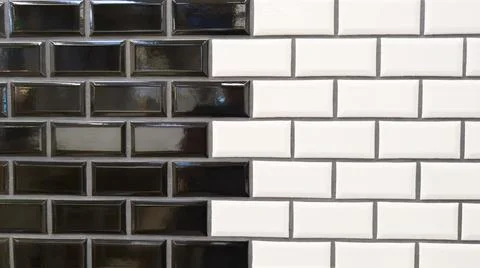 Background white black tile ceramic bathroom wall tiles seamless pattern mo.. Stock Photos