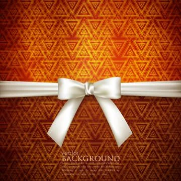 Background with white bow Stock Illustration