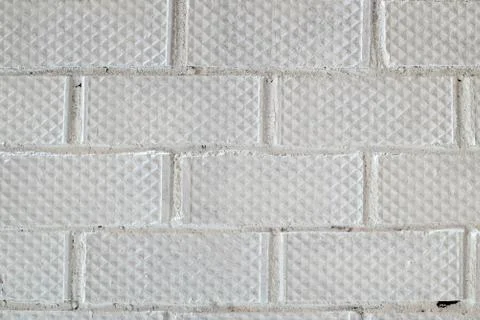 Background of white brick wall pattern texture. Stock Photos