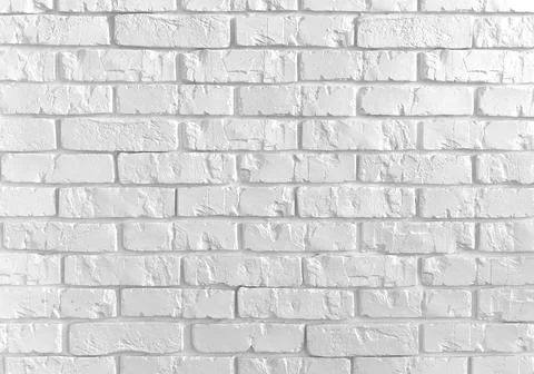 Background of White brick wall, stone texture Stock Photos