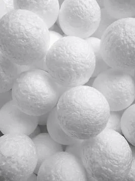 Background of white circle styrofoam ball pattern texture foam surface abstra Stock Photos