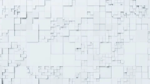 Background of white cubes moving at different levels. Infinitely looped Stock Footage 195800499