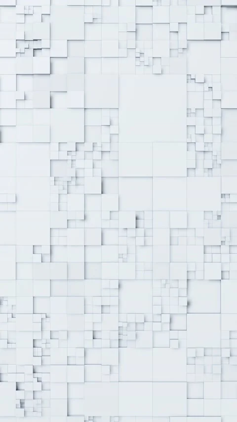 Background of white cubes moving at different levels. Vertical looped video Stock Footage 229459787