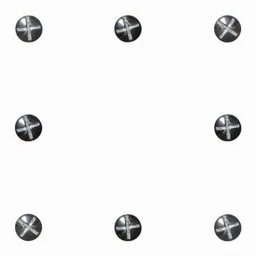 Background white eight bolts Stock Photos