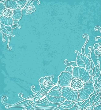 Background with white flowers Stock Illustration