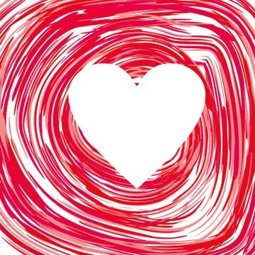 Background with white heart and red circles Stock Illustration