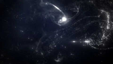Background with white particle movement, particle graphics Stock Footage 277407195