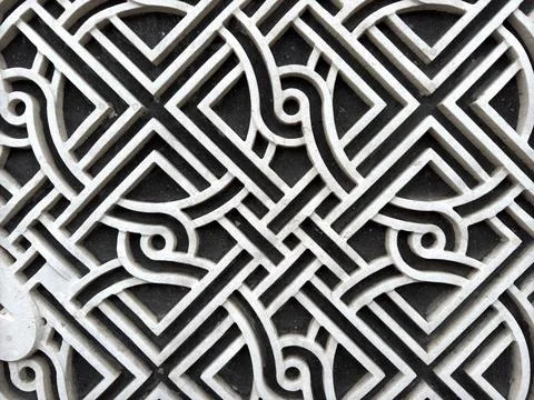 Background of white pattern with clear and round lines of concrete Stock Photos