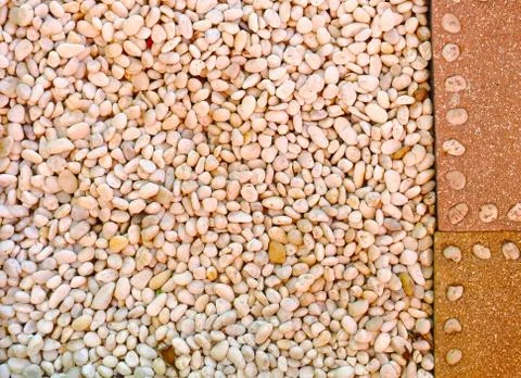 Background of white pebble in garden path way Stock Photos