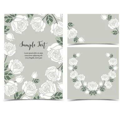 Background with white roses Stock Illustration